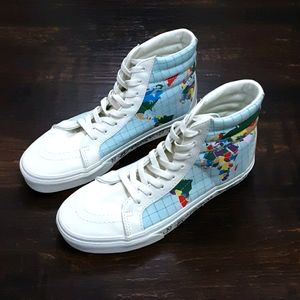 NEW Rare Vans Save the Planet World Map High Tops